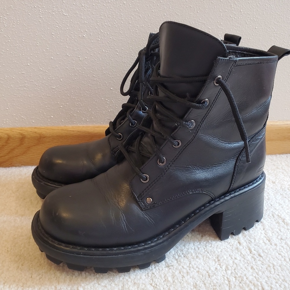 Old school Skechers combat boots Prada monolith vintage Y2K 90s